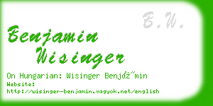 benjamin wisinger business card